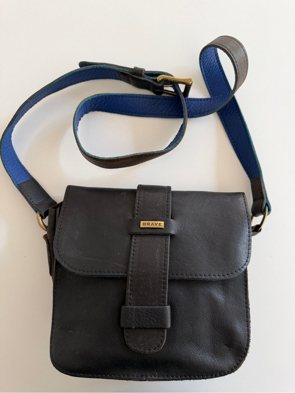 BRAVE Leather Small Crossbody Bag Two Tone Made Canada Quiet Luxury Classic Chic